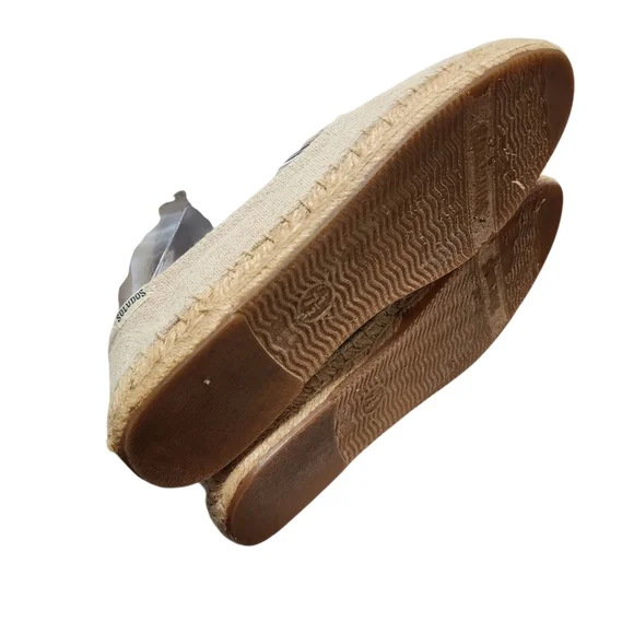 EUC Soludos Women's Elephant Embroidered Smoking Slipper Espadrilles In Sand - Picture 9 of 11